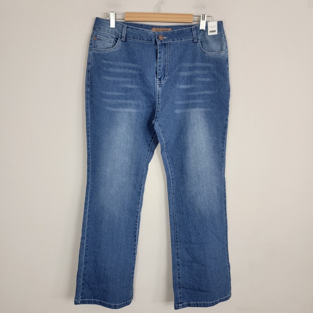 Judy Blue Womens Mid Rise XL Blue Stretch Jeans Preppy Denim School 34" Waist